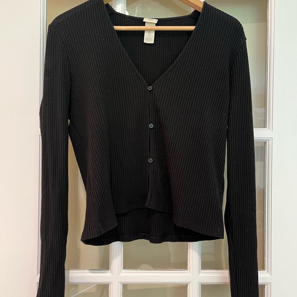 H&M Black Ribbed Knitwear